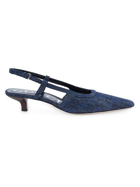 gucci denim pumps|Gucci 35mm GG.